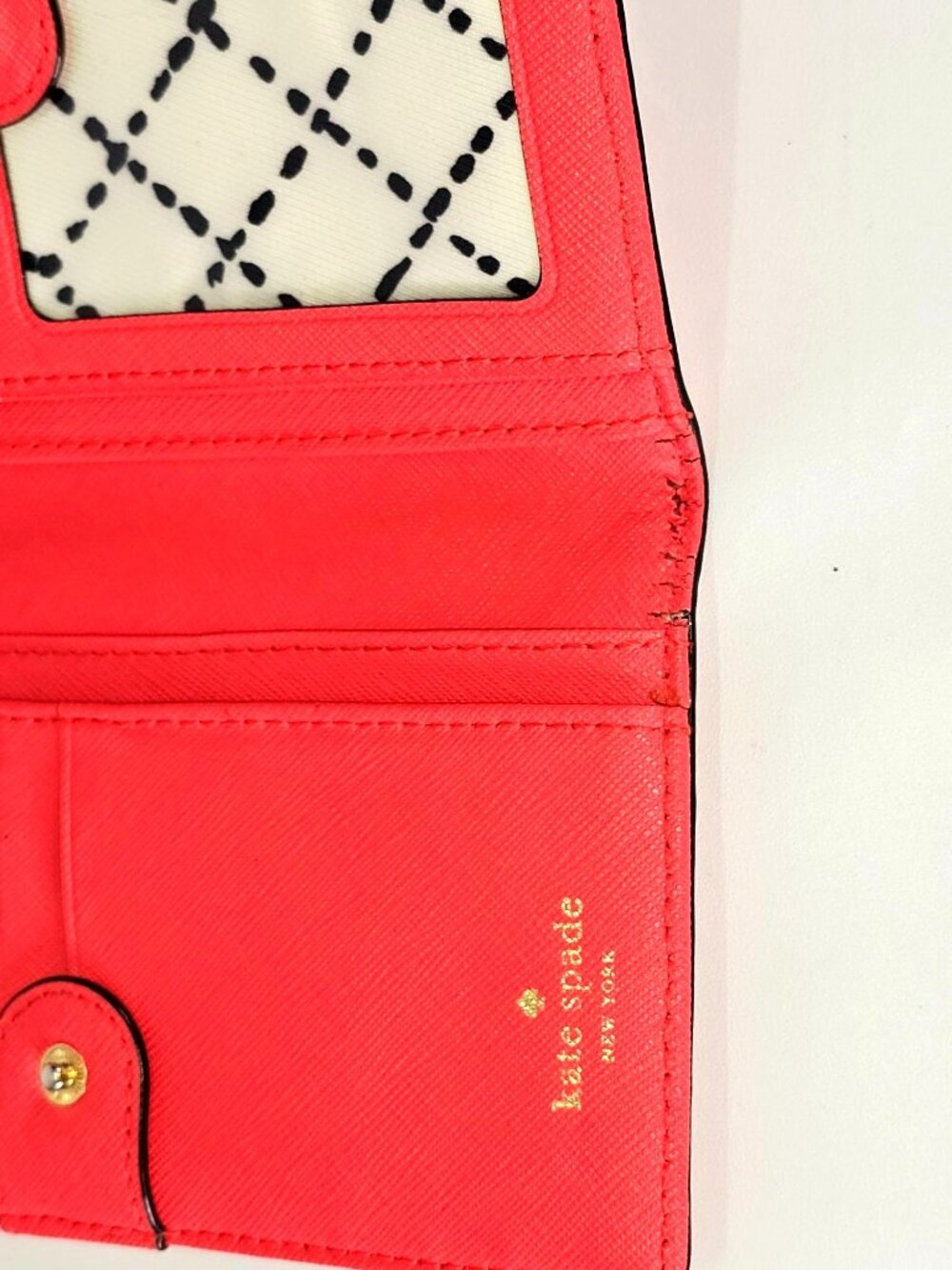 Kate Spade Women's Geranium Saffiano Leather Wallet Newbury Lane Stacy 292 - Picture 6 of 12
